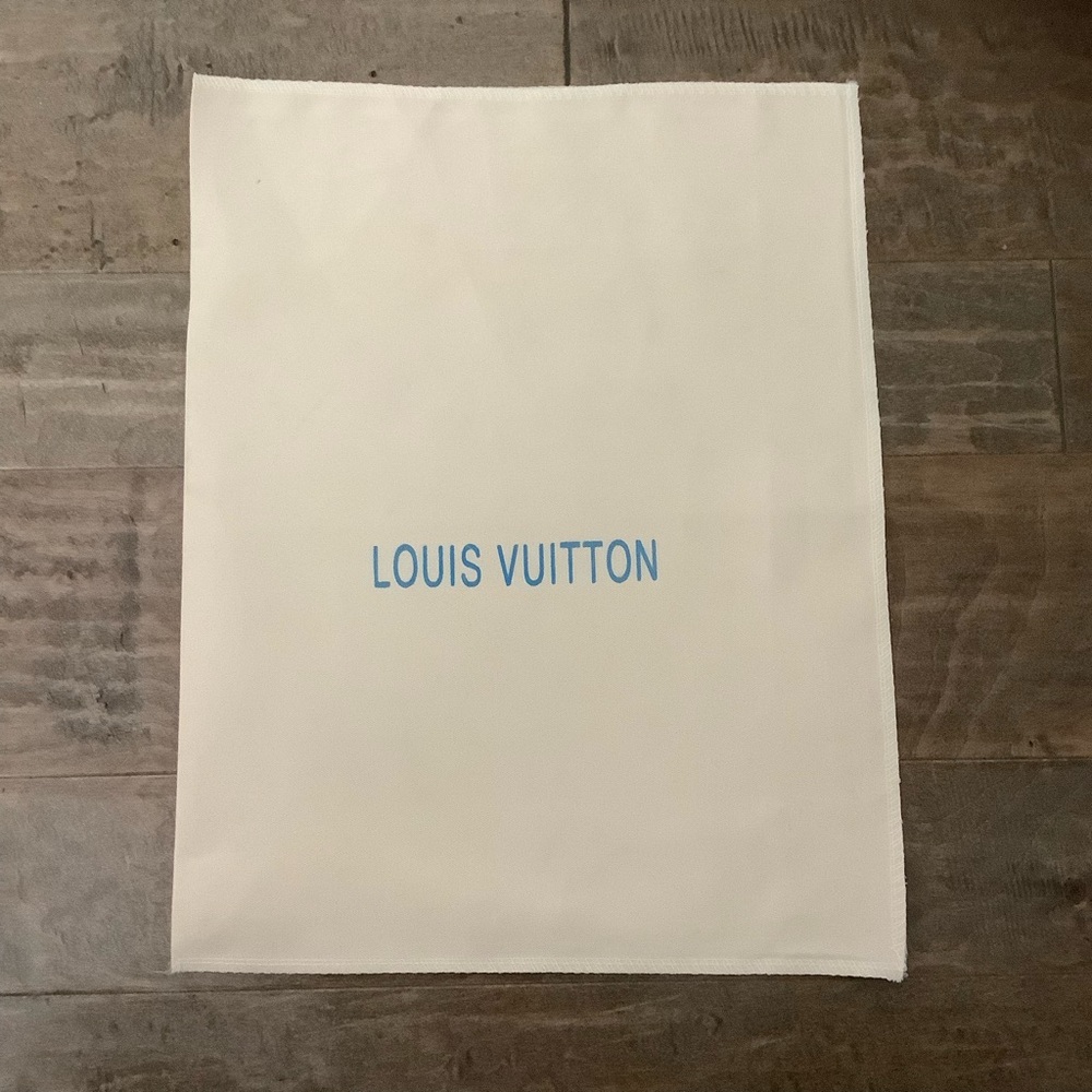 Louis Vuitton Cream Dust Bag with Blue Logo